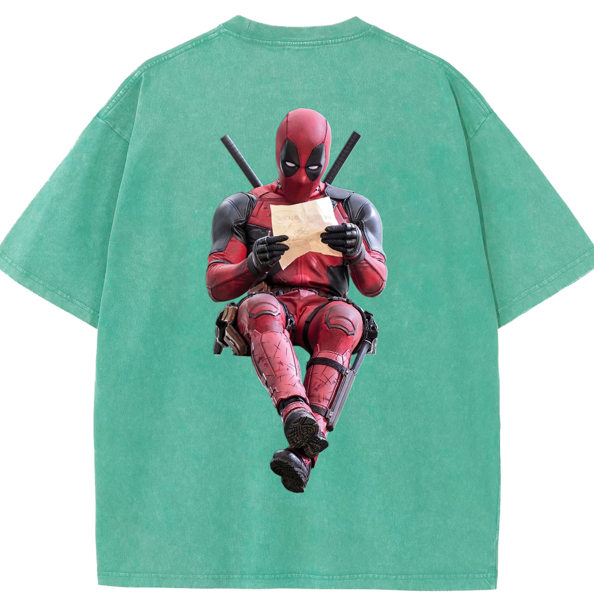 （画像用） Deadpool デッドプール 綿100% ヴィンテージ風 半袖Tシャツ（背面プリント）